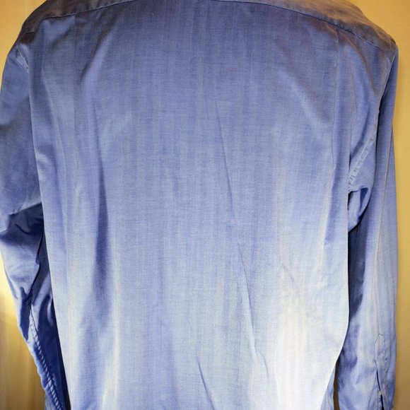 ETON of Sweden, NWOT,  French Blue, 16/41 100% Cotton Micro Herringbone - Picture 6 of 7